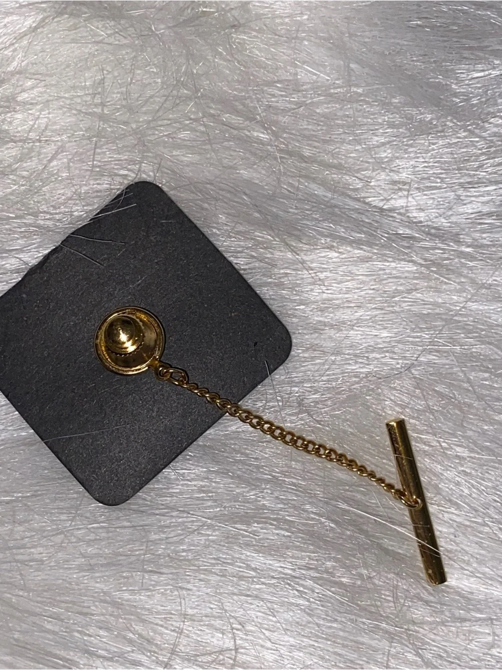 Vintage SWANK Initial G Monogram Tie Tack Lapel Pin Genuine Diamond with Box